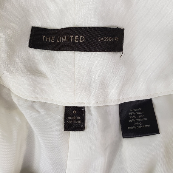 The Limited Cassidy fit women's short size 8 classy silver sheen ecru band waist - Picture 6 of 13